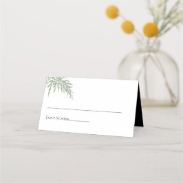 Elegant Black White Fern Greenery Wedding Plaatskaartje