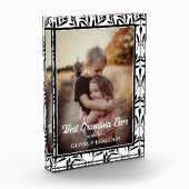 Elegant Black & White Floral Best Grandma Ever Fotoblokken (Links)