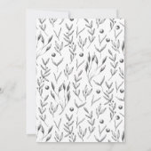 Elegant Black White Floral Botanical Vrijgezellenf Kaart (Achterkant)