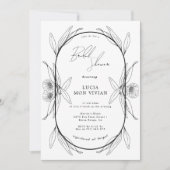 Elegant Black & White Floral Capsul Vrijgezellenfe Kaart (Voorkant)