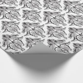 Elegant Black & White Floral Damaskers Cadeaupapier (Hoek)