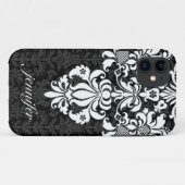 Elegant Black & White Floral Damaskers Case-Mate iPhone Case (Achterkant (horizontaal))