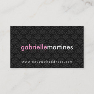 Elegant Black & White  Floral Damaskers Visitekaartje