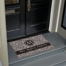 Elegant Black & White Floral | Familienaam en datu