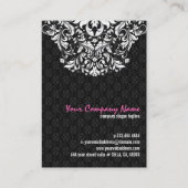 Elegant Black & White Floral Lace 2a Visitekaartje (Achterkant)