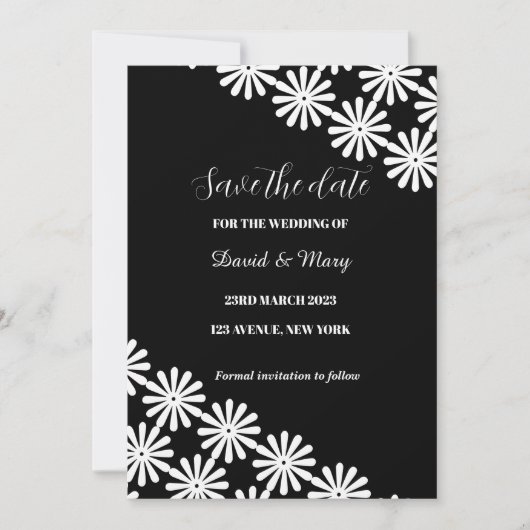 Elegant Black White Floral Lace Pattern (Voorkant)