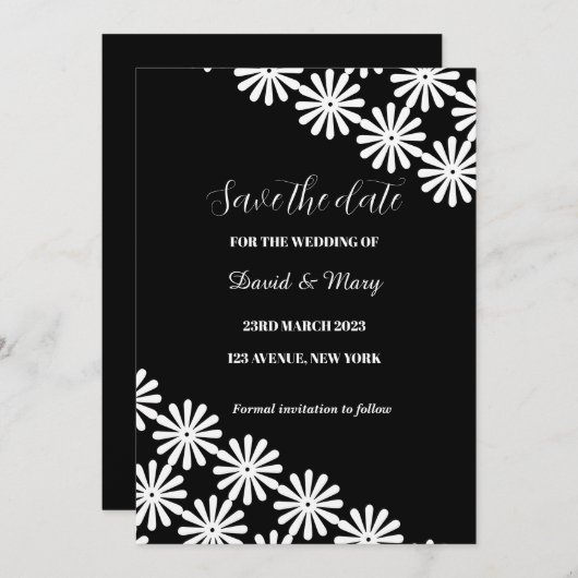 Elegant Black White Floral Lace Pattern (Voorkant / Achterkant)