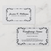 Elegant Black & White  Floral Lijst 2 Visitekaartje (Voorkant / Achterkant)