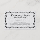 Elegant Black & White  Floral Lijst 2 Visitekaartje (Achterkant)