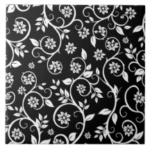 Elegant black &white floral pattern 