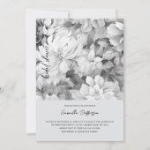 Elegant Black & White Floral Vrijgezellenfeest Kaart (Voorkant)