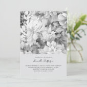 Elegant Black & White Floral Vrijgezellenfeest Kaart (Staand voorkant)