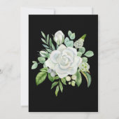 Elegant Black White Floral Waterverf Boho Wedding Kaart (Achterkant)