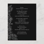 Elegant Black White Floral Wedding Details Enclos Informatiekaartje (Voorkant)