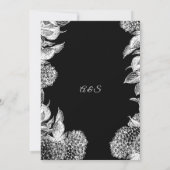 Elegant Black & White Floral Wedding Invitation Kaart (Achterkant)