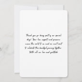 Elegant Black & White Floral Wedding Invitation Kaart (Achterkant)