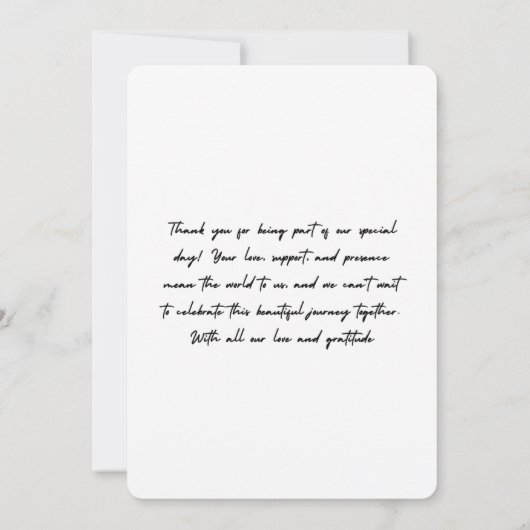 Elegant Black & White Floral Wedding Invitation Kaart (Achterkant)