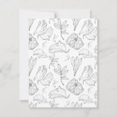 Elegant Black White Floral Wedding Rehearsal Kaart (Achterkant)