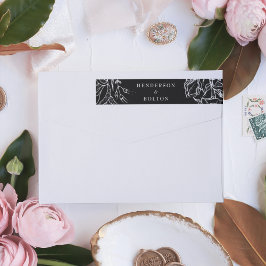 Elegant Black & White Floral Wreath Wedding