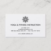 Elegant Black & White Flower Logo Yoga Visitekaartje (Achterkant)