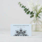 Elegant Black & White Flower Logo Yoga Visitekaartje (Staand voorkant)