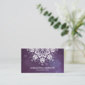 Elegant Black & White Flower Logo Yoga Visitekaartje (Staand voorkant)