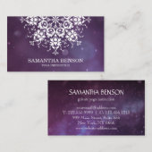 Elegant Black & White Flower Logo Yoga Visitekaartje (Voorkant / Achterkant)