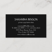 Elegant Black & White Flower Logo Yoga Visitekaartje (Achterkant)