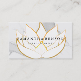 Elegant Black & White Flower Logo Yoga Visitekaartje