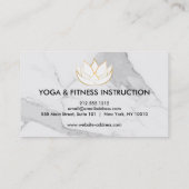 Elegant Black & White Flower Logo Yoga Visitekaartje (Achterkant)