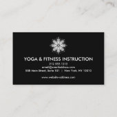 Elegant Black & White Flower Logo Yoga Visitekaartje (Achterkant)