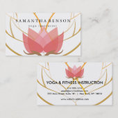 Elegant Black & White Flower Logo Yoga Visitekaartje (Voorkant / Achterkant)