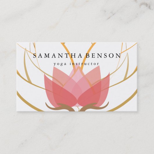 Elegant Black & White Flower Logo Yoga Visitekaartje (Voorkant)