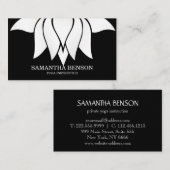 Elegant Black & White Flower Logo Yoga Visitekaartje (Voorkant / Achterkant)