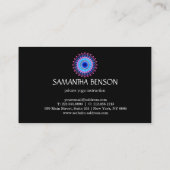 Elegant Black & White Flower Logo Yoga Visitekaartje (Achterkant)