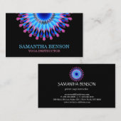 Elegant Black & White Flower Logo Yoga Visitekaartje (Voorkant / Achterkant)