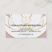 Elegant Black & White Flower Logo Yoga Visitekaartje (Achterkant)