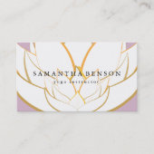 Elegant Black & White Flower Logo Yoga Visitekaartje (Voorkant)