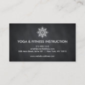 Elegant Black & White Flower Logo Yoga Visitekaartje (Achterkant)