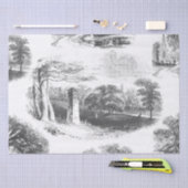 Elegant  Black White Forest Toile Tissuepapier (Craft)