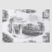 Elegant Black White Forest Toile Tissuepapier (Voorkant)