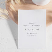 Elegant Black White Formal Minimalist Wedding Save The Date