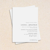 Elegant Black White Formal Script Minimal Wedding Kaart