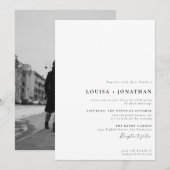 Elegant Black White Formal Script Photo Weddenscha Kaart (Voorkant / Achterkant)