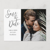 Elegant Black & White Foto Save the Date Announ Aankondigingskaart (Voorkant)
