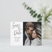 Elegant Black & White Foto Save the Date Announ Aankondigingskaart (Staand voorkant)