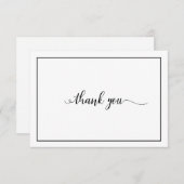 Elegant Black White Funeral Hartelijk dank Bedankkaart (Voorkant / Achterkant)