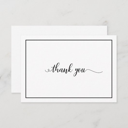 Elegant Black White Funeral Hartelijk dank Bedankkaart (Voorkant / Achterkant)