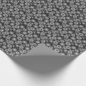 Elegant Black White Geometric Flowers Starburst Cadeaupapier (Hoek)