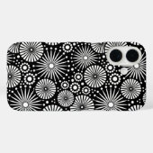 Elegant Black White Geometric Flowers Starburst Case-Mate iPhone Case (Achterkant (horizontaal))